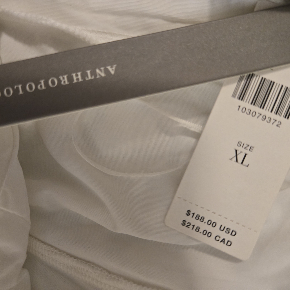 Anthropologie White Tiered Lace Midi Dress Strapless - Picture 7 of 8